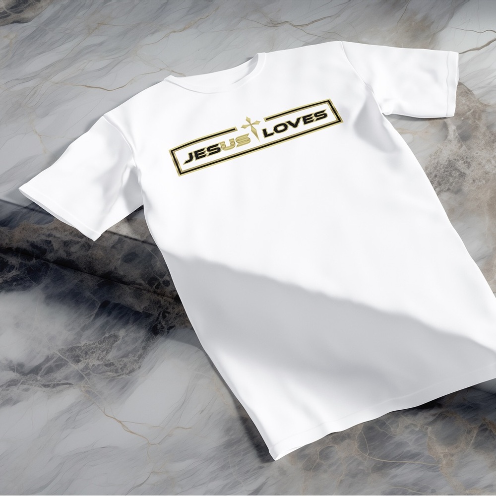 Men’s Shirt Jesus Loves Us Christian Faith T-Shirt